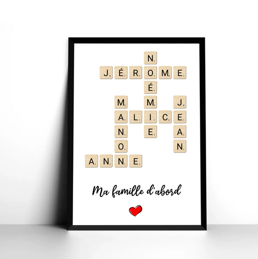 Affiche Personnalisée - Scrabble Famille